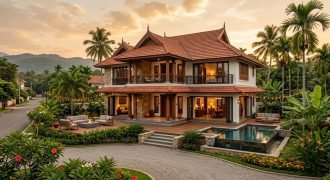landscaped green garden bungalow